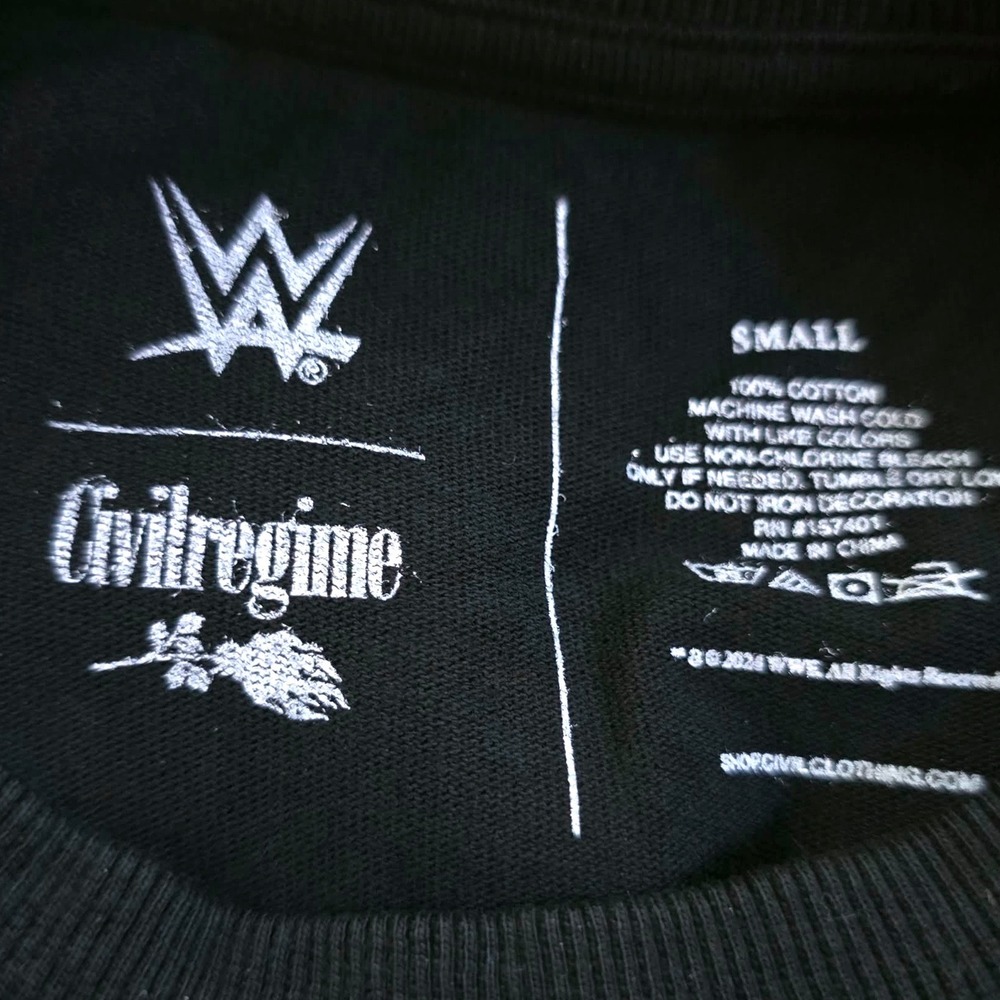 Civil Regime WWE F Fear American Classic Oversized Tee Black Small - Picture 4 of 4